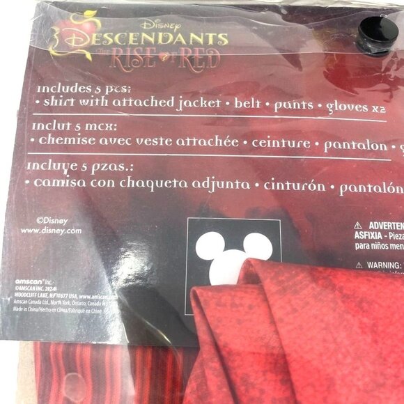 Party City Disney Descendants Rise Of Red Costume 5 Pieces Size Small 4-6 - Picture 4 of 6